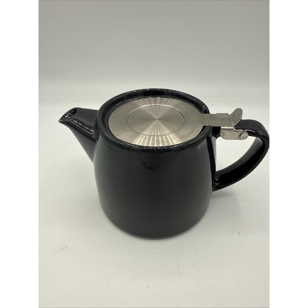 FORLIFE Stump Teapot with SLS Lid and Infuser  18-Ounce  Black